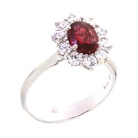 Anello Gazzola Donna Contorno in Oro bianco Rubino 1.10 Ct FC-ACRU6X8#BLB - FC-ACRU6X8#BLB